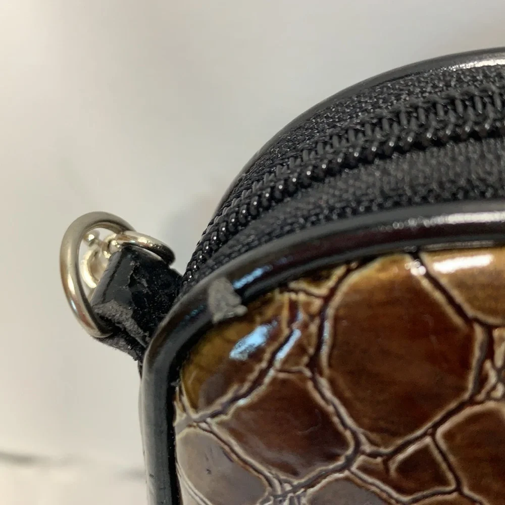 Vittorio Croc Embossed Vegan Leather Crossbody Bag